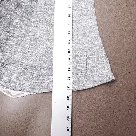 Miss Chievous Hoodie Womens M Gray Lace Crochet Back Pockets Casual Athleisure - Picture 6 of 13